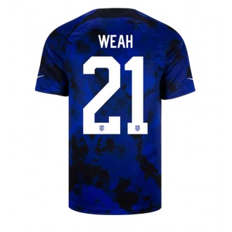 Förenta staterna Timothy Weah #21 Bortatröja VM 2022 Korta ärmar
